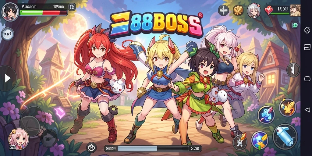 Gameplay seru 88BOS dengan karakter anime ikonik.