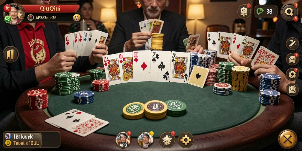 Gameplay QiuQiu yang mendebarkan dan penuh strategi.