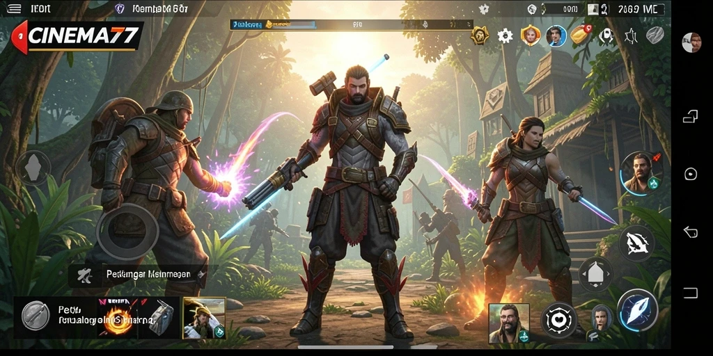Screenshot CINEMA77 dengan gameplay petualangan yang epik.