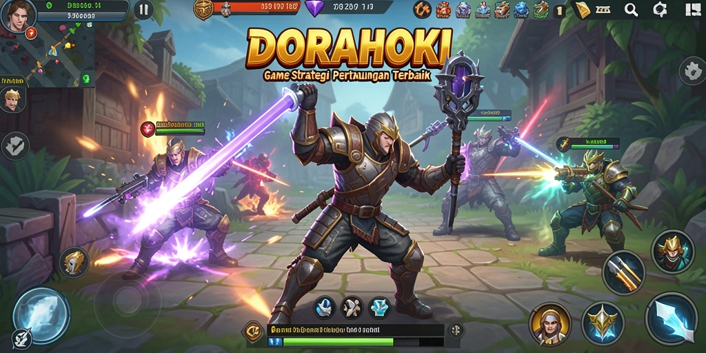 Tangkapan layar gameplay DORAHOKI dengan aksi strategi yang mendebarkan.