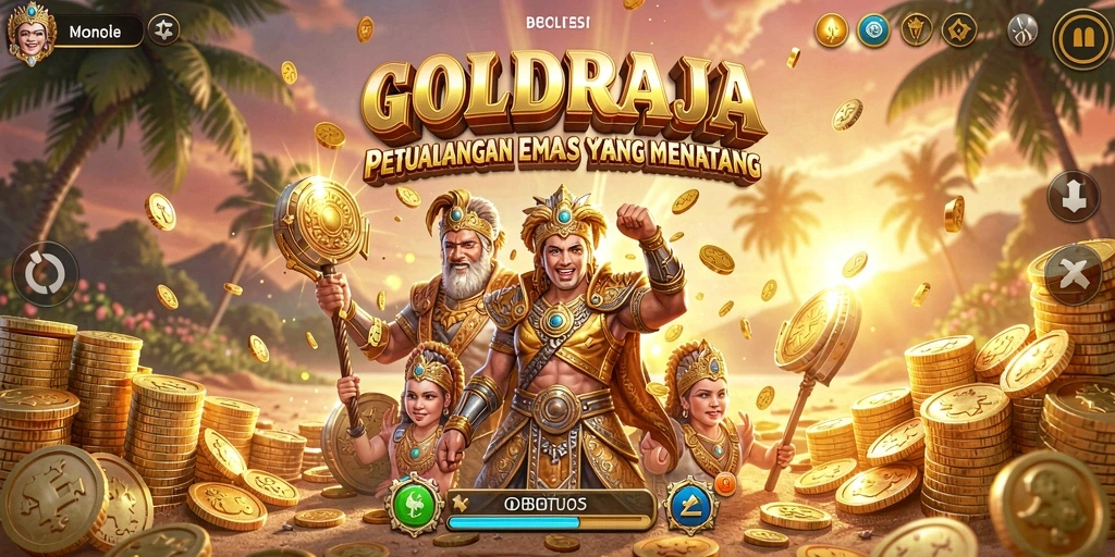 Tangkapan layar dari gameplay petualangan menegangkan GOLDRAJA.