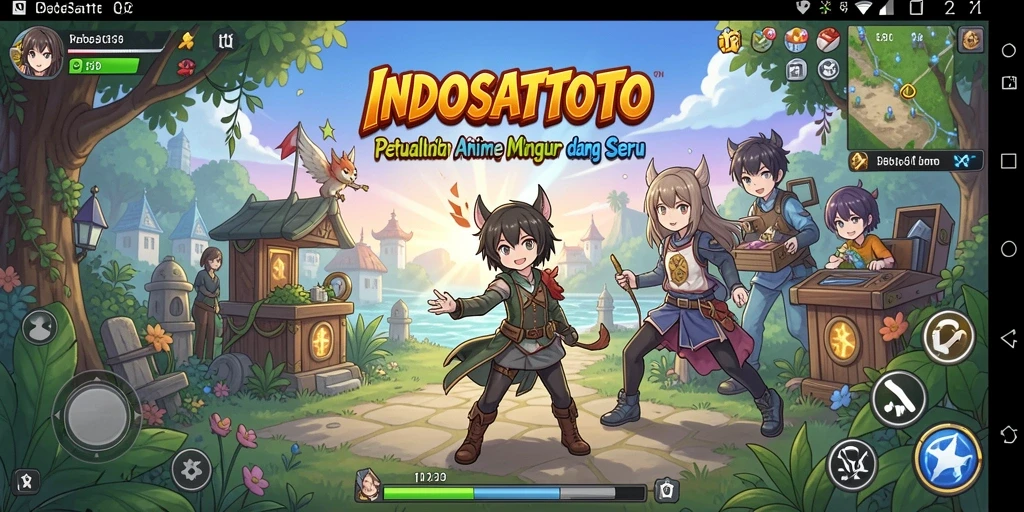 Screenshot INDOSATTOTO menampilkan karakter anime yang menawan dan misi yang mendebarkan.
