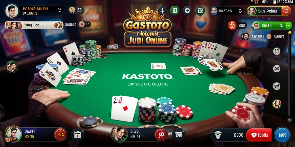 Screenshot KASTOTO menampilkan gameplay Poker yang seru dan menantang.