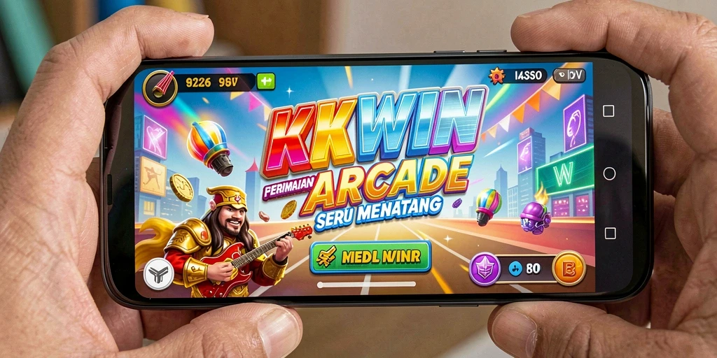 Tangkapan layar gameplay KKWIN yang menunjukkan momen seru permainan arcade.