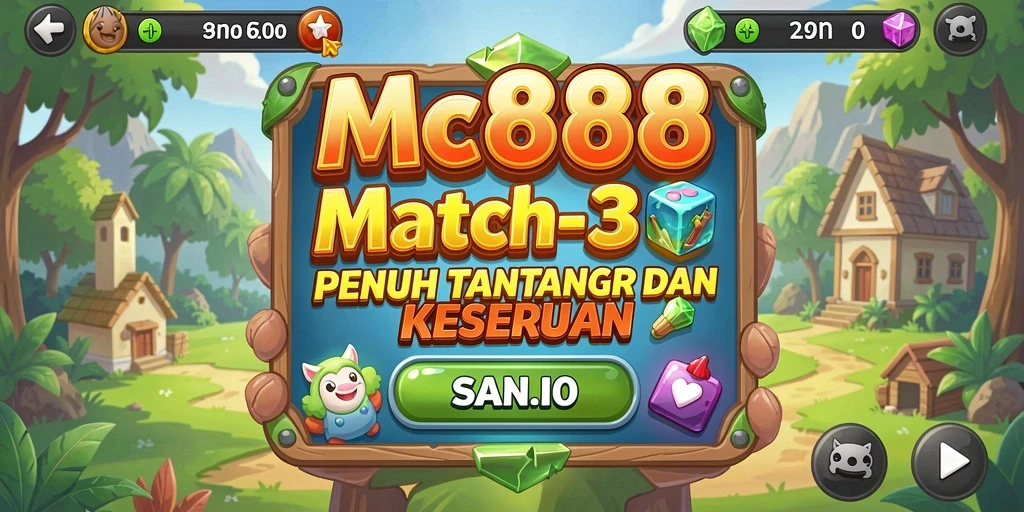 Tampilan gameplay seru dalam permainan Match-3 MC888.