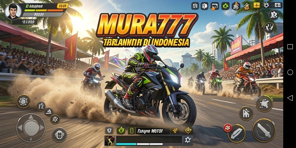 Tampilan gameplay seru dalam balapan motor MUARA777.