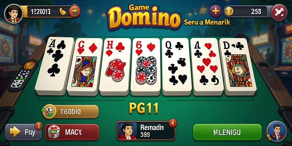 Screenshot utama PG11 menampilkan gameplay seru tak terlupakan dari permainan Domino.