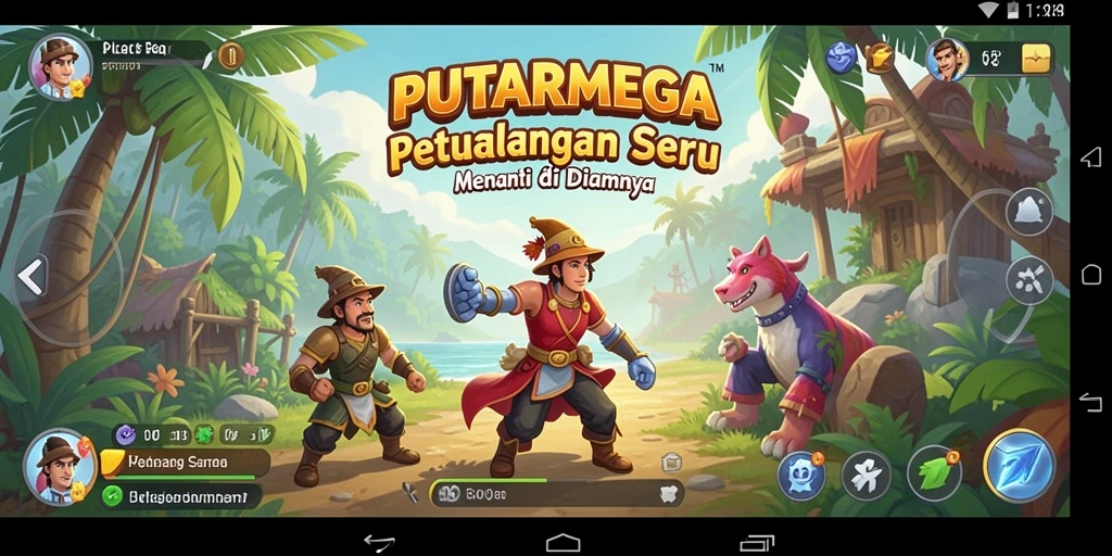 Screenshot gameplay PUTARMEGA menampilkan petualangan mendebarkan.