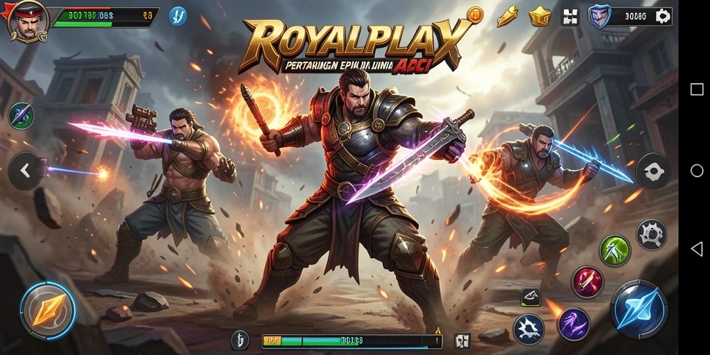 Tampilan gameplay seru dalam ROYALPLAY dengan pertarungan menegangkan.
