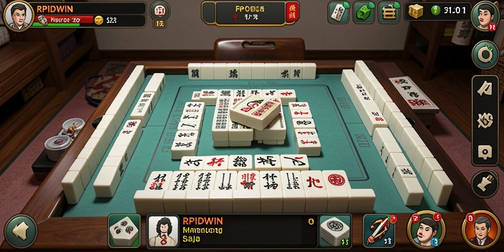 Screenshot utama RPIDWIN memperlihatkan gameplay Mahjong yang seru dan interaktif.