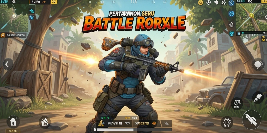 Tampilan gameplay SVIP10 yang mendebarkan saat bertarung di arena Battle Royale.